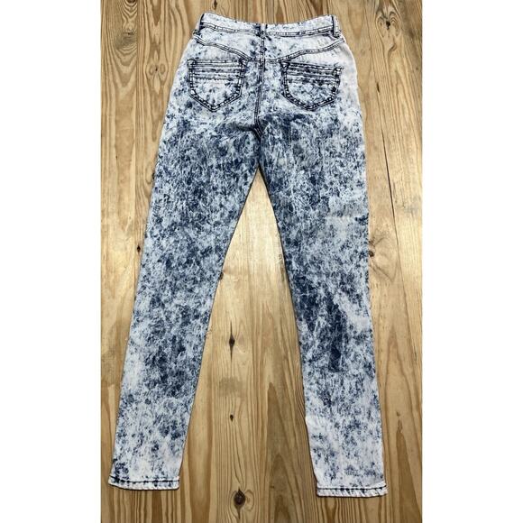 Red Fox Premium Acid Wash Moto Skinny Ankle Jeans Women’s Junior 11 27x29 - Picture 2 of 5